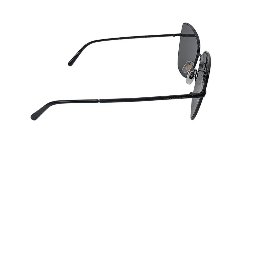 NEW Dolce & Gabbana Semi Cat Eye Sunglasses Black Mirrored Size 66,12